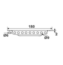 Crémaillère aluminium Ø9 mm L180 blanc - 924E01E