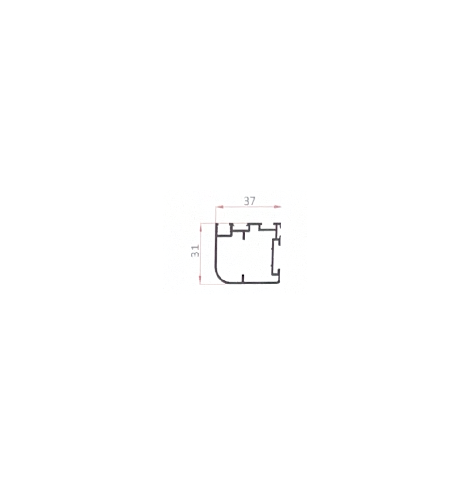 Profil battant aluminium pour porte moustiquaire America 37×31 mm couleur brut - ALLU0001