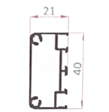 Traverse aluminium pour porte moustiquaire 21×40 mm couleur brut - ALLU2251
