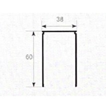 Profil compensateur lisse 38×60 pour moustiquaire plissée couleur brut  - ALLU0072
