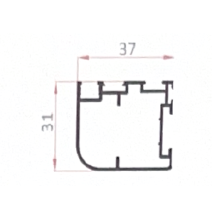 Profil battant aluminium pour porte moustiquaire America 37×31 mm couleur blanc - ALLU0001