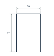 Profil compensateur lisse 38×60 pour moustiquaire plissée couleur blanc - ALLU0072