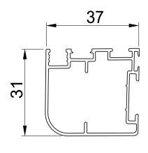 Profil battant aluminium pour porte moustiquaire America 37×31 mm couleur brut - ALLU0001